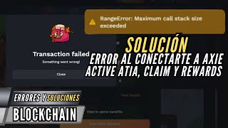 Solución Transaction failed Ronin Wallet [upl. by Ellord]