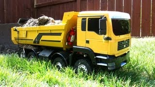 RC ADVENTURES  FPV 112 Scale Earth Digger 4200XL Excavator amp 114 8x8 Armageddon Dump Truck [upl. by Nial]