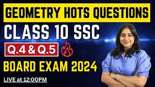 🔴LIVE  Geometry HOTS Questions  Class 10 SSC Board exam 2024  Maharashtra Board GalaxyofMaths [upl. by Amelus996]