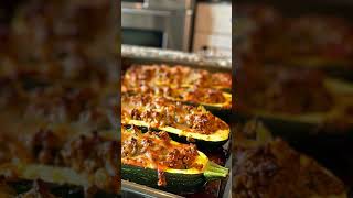 Stuffed Zucchini Boats shorts food recipe [upl. by Sandye]