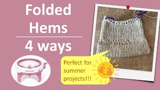 Easy Folded Hems 4 ways  beginner machine knitting  sentro Addi 🧶 [upl. by Leighland616]