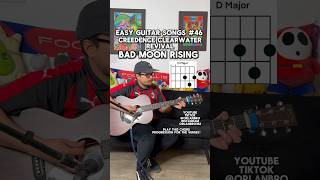 Bad Moon Rising  Creedence Clearwater Revival guitar tutorial  easy guitar songs 46 [upl. by Ahsyat]