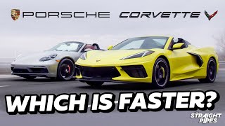 C8 Corvette vs Porsche Boxster GTS 40  MID ENGINE BATTLE [upl. by Notsle171]