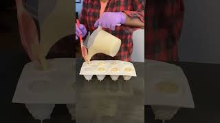 Pouring 100 Natural vegan Unscented calendula soap [upl. by Ban]