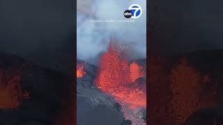 Lava spews from latest eruption on Icelandic peninsula [upl. by Petracca340]