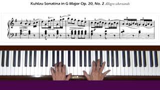 Kuhlau Sonatina in G Major Op 20 No 2 Allegro scherzando Piano Tutorial [upl. by Zipnick523]