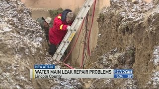 Crews to repair water main leak at Lincoln Co High School [upl. by Sherar]