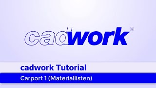 cadwork Tutorial 2020 17 2 Carport Materiallisten [upl. by Ahsinhoj]