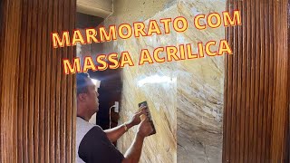 COMO FAZER EFEITO MARMORATO MESCLADO COM MASSA ACRILICA PASSO A PASSO تأثير الرخام ممزوج بالباستا [upl. by Iver508]