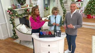 SpaRific LaserEtched Hardened Glass 3pc Shimmer ManiPedi Set on QVC [upl. by Borchert]