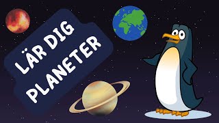 Planeter för barn  Lär dig planeter  med Pingvinen  Planets in Swedish for kids 123​⁠ [upl. by Ecinnaj962]