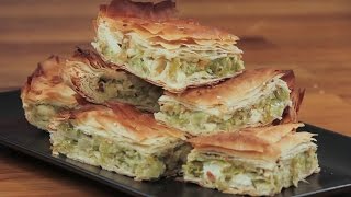 Πρασόπιτα με φέτα amp κεφαλογραβιέρα  FOOD VIDEOs [upl. by Yarb]