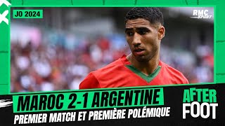 JO 2024  Football H  Maroc 21 Argentine premier match et première polémique [upl. by Ferrell747]