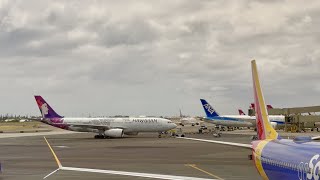 HNL Honolulu Hawaii Airport Plane Spotting April 2024 from iPhone 15 Pro Max 4K [upl. by Anawat960]