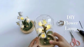 DIY Flower Light Decoration  Handmade Flower Lamp with Pipe Cleaners  Handmade Gift [upl. by Hewe311]