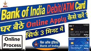 Bank of India DebitATM Card Online Apply Kaise kare  How to BOI ATM  Debit Card Apply Online [upl. by Bloom574]