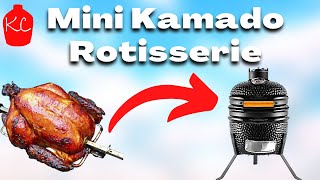 Mini Kamado Rotisserie  First cook on the Lidl Mini Kamado Rotisserie  BBQ Brine Chicken [upl. by Asihtal]