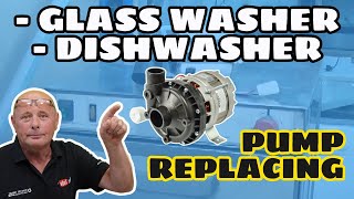 How to replace a pump on a commercial glass washer dishwasher [upl. by Puff769]