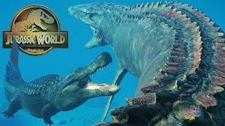 MOSASAURUS VS DEINOSUCHUS  AQUATIC TOURNAMENT  JURASSIC WORLD EVOLUTION 2 [upl. by Enyahc]