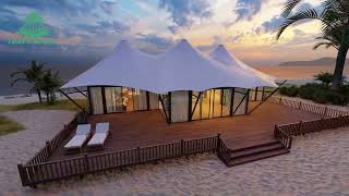 large glass wall tent  beach tent house [upl. by Emearg]