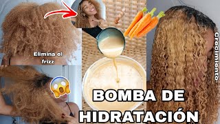 MASCARILLA HIDRATANTE NUTRITIVA DE ZANAHORIA PARA PELO AFRO RESECO Y MALTRATADOðŸ’¦ADIÃ“S FRIZZ [upl. by Damick]