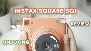 INSTAX SQUARE SQ1 UNBOXING 🧡 first impression  5 simple happiness while staying at home  Indonesia [upl. by Wallinga454]