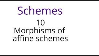 Schemes 10 Morphisms of affine schemes [upl. by Ron]