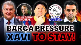 👀 THIS IS HOW BARÇA PRESSURES XAVI TO CONTINUE  H FLICK OPTION FROZEN ❄️ [upl. by Lahcsap]