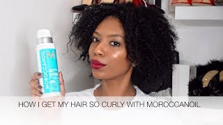 HOW I GET MY HAIR SO CURLY WITH MOROCCANOIL MOROCCANOIL CURL COLLECTION HOW TO GET DEFINED CURLS [upl. by Thinia444]