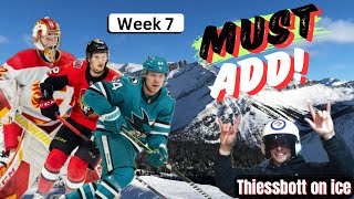 Week 7 Fantasy Hockey Top 5 Must Add Players  2024 [upl. by Ahpla888]