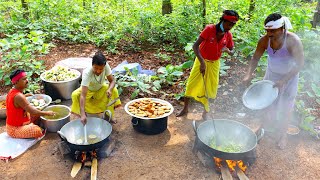 KATLA FISH KALIA amp MIXED VEGETABLE cooking  We cook for Tribe village people  villfood Kitchen [upl. by Lacy]