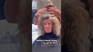 Respetando el patrón del rizocortedecablo peinado balayage peluquera hairdresser estilista [upl. by Ahtram283]