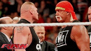 Brock Lesnar crashes Hulk Hogans birthday celebration Raw Aug 11 2014 [upl. by Pussej]