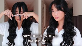 how to cut amp style curtain bangs at home [upl. by Guendolen]