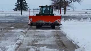 Snow Dogg 10ft pusher on John Deere tractor Prairieland Farm Drainage [upl. by Stirling]