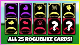 All 25 ROGUELIKE GLOVE CARDS in SLAP BATTLES Common Rare Epic Legendary Mythical ROBLOX [upl. by Novikoff]