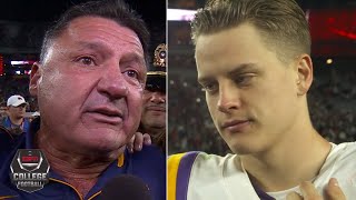 Ed Orgeron brought to tears Joe Burrow reflects on LSUs win vs Alabama  College Football on ESPN [upl. by Rossing]