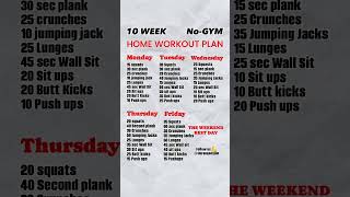 10Week NoGym Home Workout Plan  Full Body Transformation at Home [upl. by Arezzini]