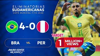 BRAZIL VS PERU MATCH FOOTBALL  PLEASE SUBSCRIB THE CHENEL [upl. by Ydnolem]