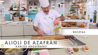 ALIOLI casero de AZAFRÁN con BATIDORA 🥚​👨🏻‍🍳​ Alioli en pocos minutos con Karlos Arguiñano ⏱️​ [upl. by Airbas462]