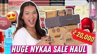 What I shopped in SALE on Nykaa for Rs 20000 HUGE BEAUTY HAUL Sarah Sarosh [upl. by Duster]