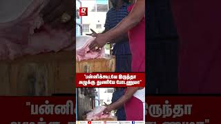 பன்னி வெட்றவன் அழுக்கு துணி தான் போடணுமா🐷Pork Shop Couple Interview [upl. by Acimad188]