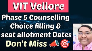 VIT phase 5 counselling 2024VITEEE phase 5 counsellingVIT Bhopal cutoffVIT counselling process [upl. by Eadas]