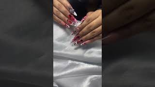 Uñitas de halloween 🎃 🕸️🕷️❤️ manicuristas nailartvideos uñasacrilicas uñasdehalloween [upl. by Ytsirt]