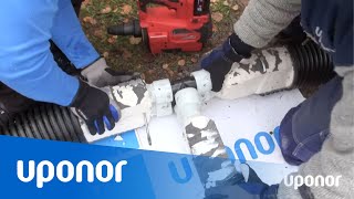 Uponor Ecoflex Thermo PRO peeling off the insulation and connection to QampE fittings [upl. by Teagan]