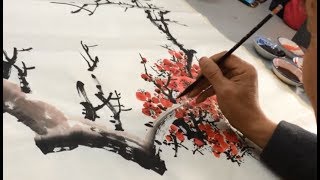 Class painting Chinese painting  first lesson [upl. by Eilesor]