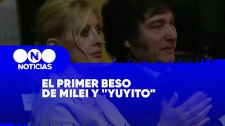 El PRIMER BESO de MILEI y quotYUYITOquot GONZÁLEZ  Telefe Noticias [upl. by Ayamat]