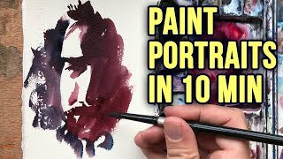 Watercolor Portrait Painting in 10 Minutes [upl. by Elbag109]