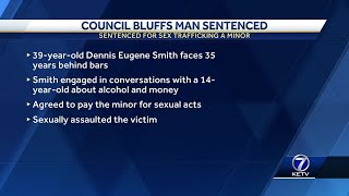 Council Bluffs man sentenced to decades behind bars for sex trafficking a minor [upl. by Otti]