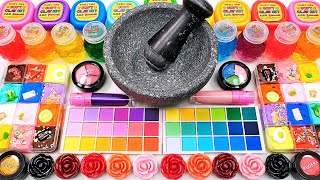 Satisfying Video Mixing Makeup Cosmetics Glitter Beads Squishy Balls into Clear Slime GoGo ASMR [upl. by Haas]